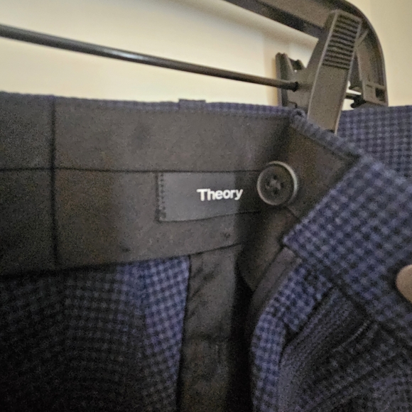 Theory mens dress pants small checkered blue size 34 - Picture 4 of 4
